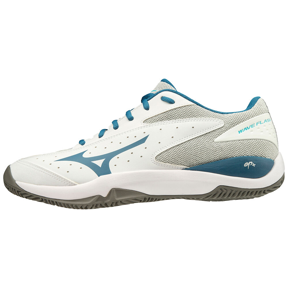 Zapatillas Tenis Mizuno Wave Flash Cc Hombre Blancas/Azules Baratas KFPI-43602